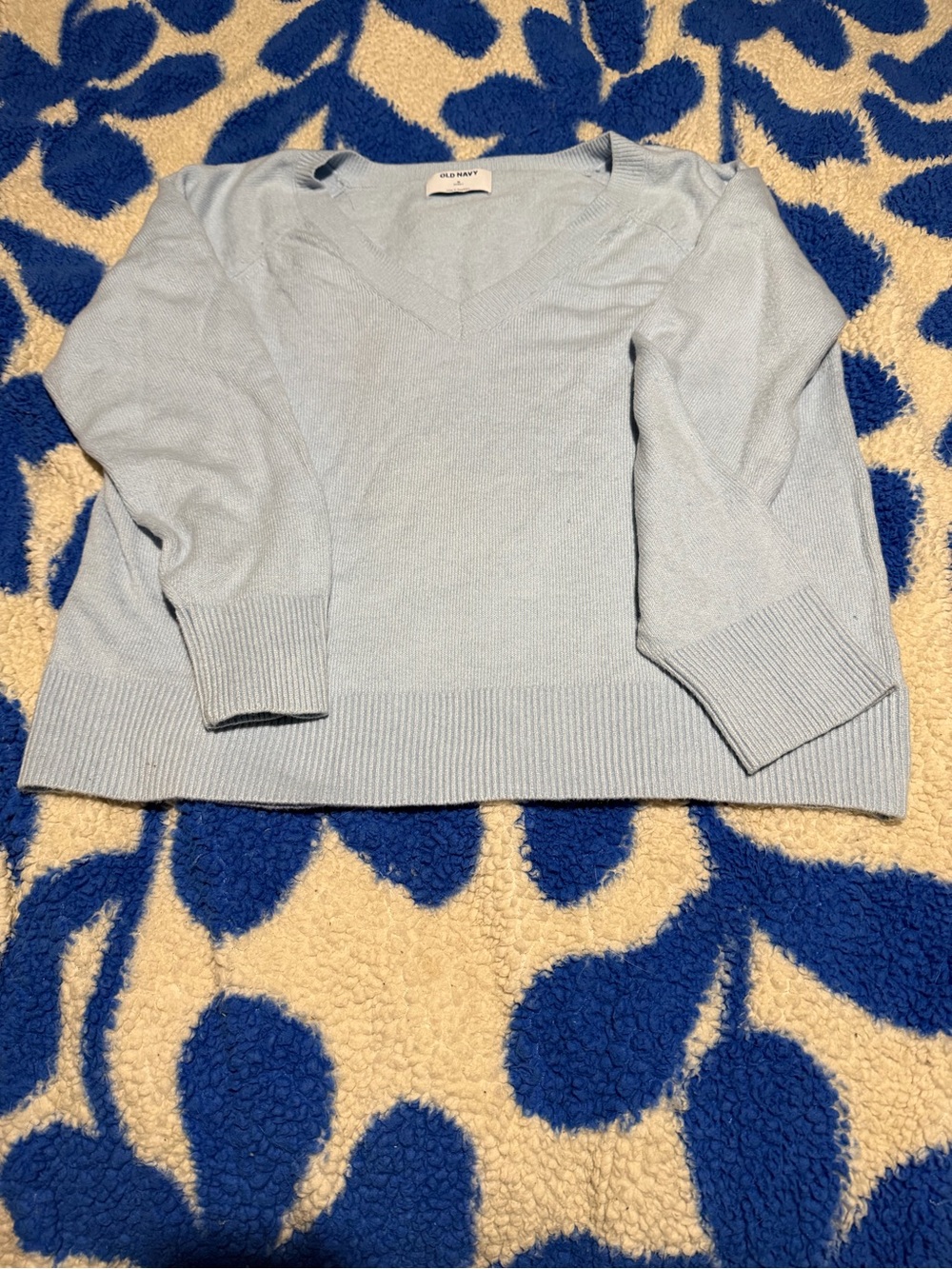 Old Navy Pale Blue V-Neck Sweater